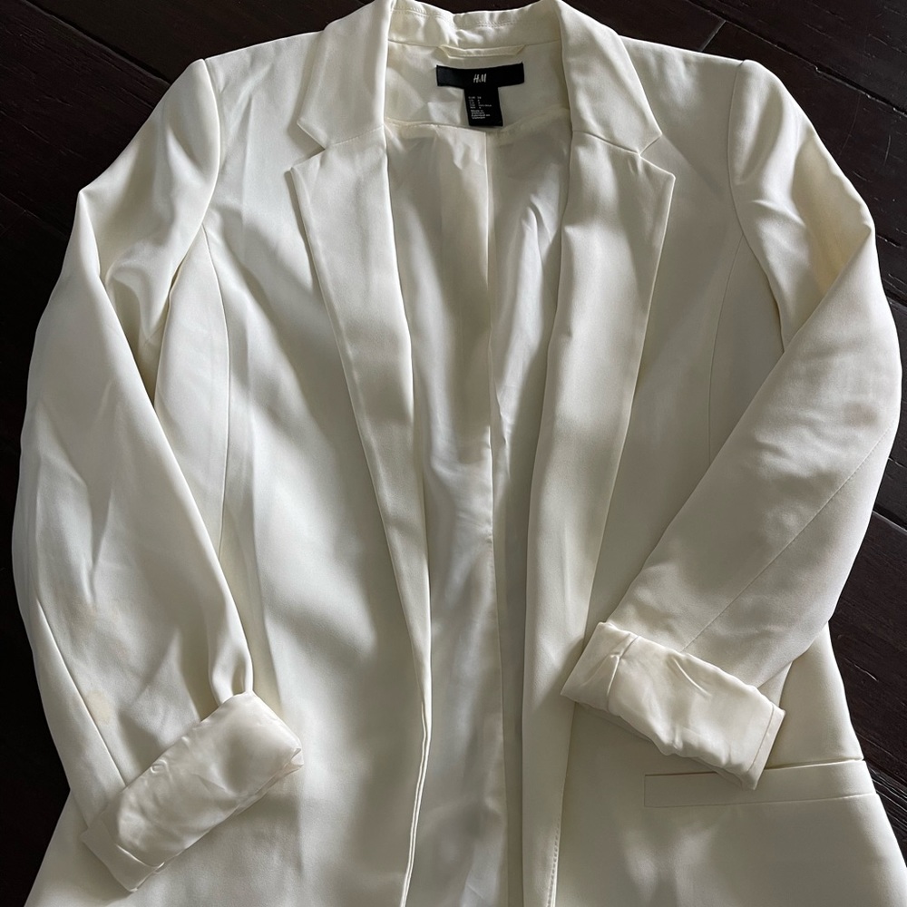 H&M white blazer